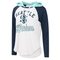 G-III Sports by Carl Banks Women's White/Deep Sea Blue Seattle Kraken MVP Raglan Lightweight Hooded T-Shirt - Image 3 of 4