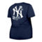 New Era Women's Navy New York Yankees Plus Size Two-Hit Front Knot T-Shirt - Image 4 of 4