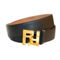 Fendi FF Logo Ebano Brown Pebbled Leather Belt 105 7C0403 - Image 1 of 4
