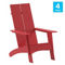 Flash Furniture 4 Pack Modern 4 Slat Back Adirondack Chairs - Image 4 of 5
