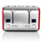 MegaChef 4 Slice Toaster in Stainless Steel Red - Image 3 of 5
