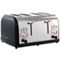 MegaChef 4 Slice Wide Slot Toaster with Variable Browning in Black and Rose Gold - Image 1 of 5
