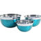 Oster Rosamond 3 Piece Stainless Steel Round Mixing Bowls in Turquoise - Image 1 of 4