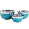 Oster Rosamond 3 Piece Stainless Steel Round Mixing Bowls in Turquoise - Image 2 of 4