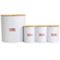 MegaChef Kitchen Food Storage and Organization 4 Piece Argyle Canister Set in Wh - Image 1 of 5