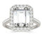 Charles & Colvard 4.06cttw Moissanite Emerald Cut Halo Engagement Ring in 14k Gold - Image 1 of 5