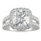 Charles & Colvard 4.24cttw Moissanite Cushion Halo Engagement Ring in 14k Gold - Image 1 of 5