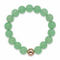 Genuine Green Jade and Gold-Plated Beaded Stretch Bracelet 7