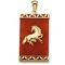 Genuine Red Jade 14k Yellow Gold Charm Horse Pendant - Image 1 of 4