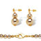 2 Piece Graduated Beaded Necklace and Drop Earrings Set in Yellow Goldtone 18