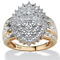 1/3 TCW Round White Diamond Marquise-Shaped Cluster Ring in Solid 10k Yellow Gold - Image 1 of 5