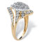 1/10 TCW Round Diamond Swirled Cluster Ring in Solid 10k Gold - Image 2 of 5