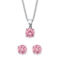 PalmBeach Round Birthstone Platinum-plated Silver Solitaire Set - Image 1 of 5