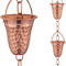 Marrgon Hammered Copper Rain Chain for Gutter Downspout Replacement - 3' - Image 1 of 5