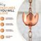 Marrgon Copper Rain Chain Tulip Style Cups for Gutter Downspout Replacement 6.5' - Image 3 of 5