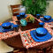 Gibson Soho Lounge 16 Piece Square Stoneware Dinnerware Set in Blue and Black - Image 5 of 5