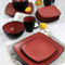 Gibson Elite Soho Lounge 16 Piece Matte Glazed Stoneware Dinnerware Set in Red - Image 5 of 5