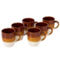Gibson Home Yellowstone 6 Piece 12 Ounce Stoneware Mug Set in Brown and White - Image 1 of 5