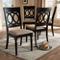Baxton Studio Lucie Fabric Upholstered Wood Dining Chair 4 Piece Set - Image 4 of 5