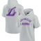 Fanatics Signature Unisex Fanatics Signature Gray Los Angeles Lakers Super Soft Fleece Short Sleeve Pullover Hoodie - Image 2 of 4