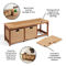 Badger Basket Kid's Storage Bench with Woven Top and Baskets - Image 3 of 5
