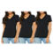 3-Pack Galaxy By Harvic Women's Loose Fitting  Short Sleeve V-Neck Tee - Image 1 of 2