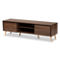 Baxton Studio Landen Walnut Brown and Gold Finished Wood TV Stand - Image 1 of 5