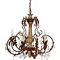 Manor Luxe, Beaumont Wood, Metal & Glass Crystal Luxury 5 Candelabra Chandelier - Image 2 of 2