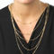 PalmBeach 2 Piece Multi-Chain Station Necklace and Drop Earrings Set Goldtone - Image 4 of 5
