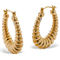 PalmBeach 14k Gold Hoop Earrings Nano Diamond Resin Filled - Image 2 of 4