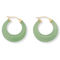 PalmBeach Genuine Jade 14k Yellow Gold Hoop Earrings - Image 1 of 4