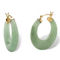 PalmBeach Genuine Jade 14k Yellow Gold Hoop Earrings - Image 2 of 4