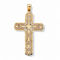PalmBeach Unisex 10k Gold Diamond-Cut Swirl Religious Cross Pendant - Image 1 of 4