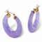 PalmBeach Genuine Lavender Jade 14k Yellow Gold Hoop Earrings - Image 1 of 4