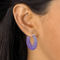 PalmBeach Genuine Lavender Jade 14k Yellow Gold Hoop Earrings - Image 3 of 4