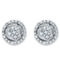 PalmBeach Diamond Platinum-plated Sterling Silver Cluster Floating Halo Earrings - Image 1 of 4