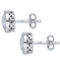 PalmBeach Diamond Platinum-plated Sterling Silver Cluster Floating Halo Earrings - Image 2 of 4