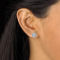 PalmBeach Diamond Platinum-plated Sterling Silver Cluster Floating Halo Earrings - Image 3 of 4