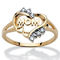 PalmBeach 1/8 TCW Diamond Mom Heart Ring in 10k Gold - Image 1 of 5