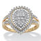 PalmBeach 1/10 TCW Round Diamond Pear Shaped Ballerina Setting Ring in 10k Gold - Image 1 of 5
