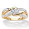 PalmBeach Diamond Accent Braided Crossover Ring in 10k Yellow Gold - Image 1 of 5