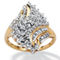 PalmBeach 1/10 TCW Round Diamond Swirled Ring in Solid 10k Gold - Image 1 of 5