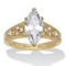PalmBeach 3.23 TCW Marquise CZ Gold-Plated Sterling Silver Engagement Ring - Image 1 of 5