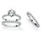 PalmBeach 3 Piece 3.75 TCW CZ Bridal Ring Set in Platinum-plated Sterling Silver - Image 1 of 5