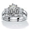 PalmBeach 2.02 TCW Cubic Zirconia Platinum-plated Sterling Silver Bridal Ring Set - Image 1 of 5