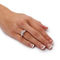 PalmBeach 2.02 TCW Cubic Zirconia Platinum-plated Sterling Silver Bridal Ring Set - Image 3 of 5