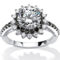 PalmBeach CZ Vintage-Style Platinum-plated Sterling Silver Halo Bridal Ring Set - Image 4 of 5