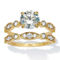 PalmBeach 2.52 TCW Round CZ 14k Gold-Plated Sterling Silver Bridal Ring Set - Image 1 of 5