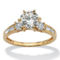 PalmBeach Round Cubic Zirconia 14k Gold-plated Sterling Silver Engagement Ring - Image 1 of 5