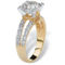 PalmBeach 4.42 TCW Cubic Zirconia Gold-Plated Engagement Split-Shank Ring - Image 2 of 5